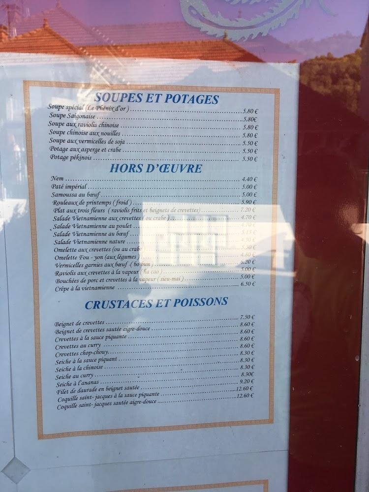 Restaurant Le Phénix d'Or - Menu Image 1